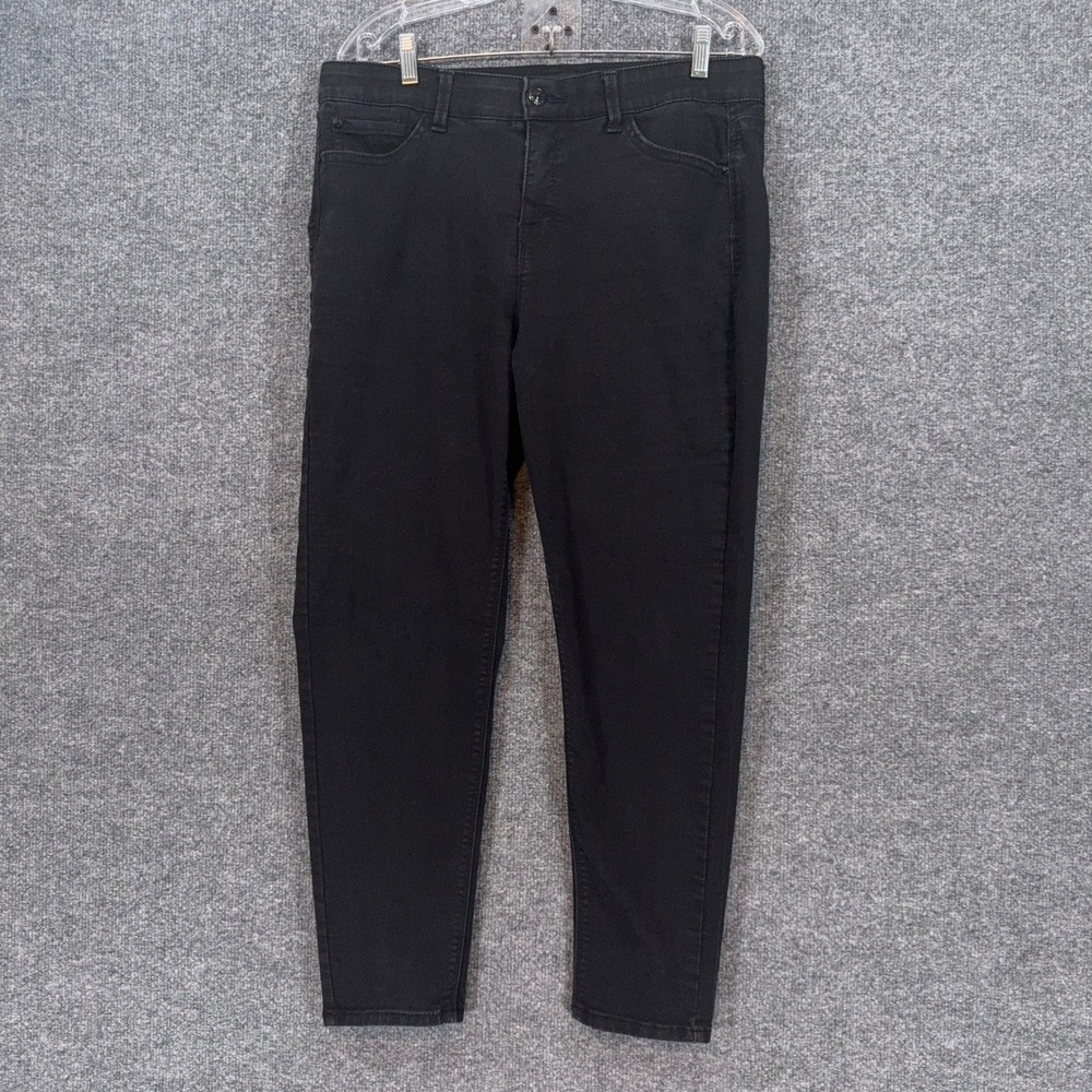 Curve Appeal Skinny Jeans Womens 12 Black Comfort Waist High Rise Stretch Denim